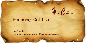 Hornung Csilla névjegykártya